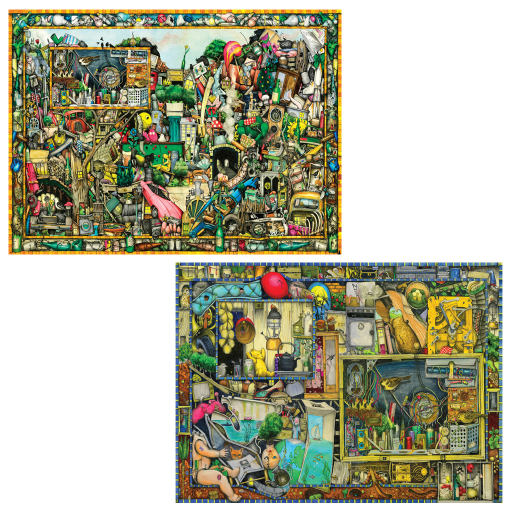 Gibson Games Puzzle 2 X 500 Teile - 'Vue Depuis Les Coulisses' Sportmotiv, 48 X 34 Cm, Aus Recyceltem Material