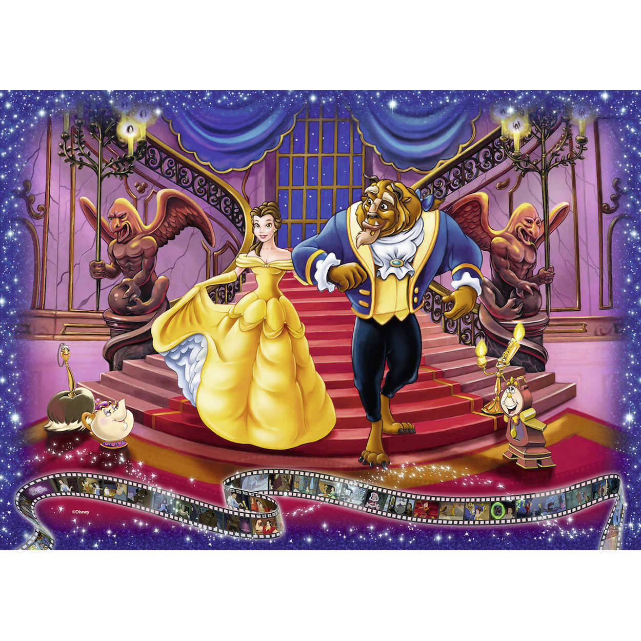 Puzzle Thomas Kinkade : Disney : La Belle et la Bête boîte en