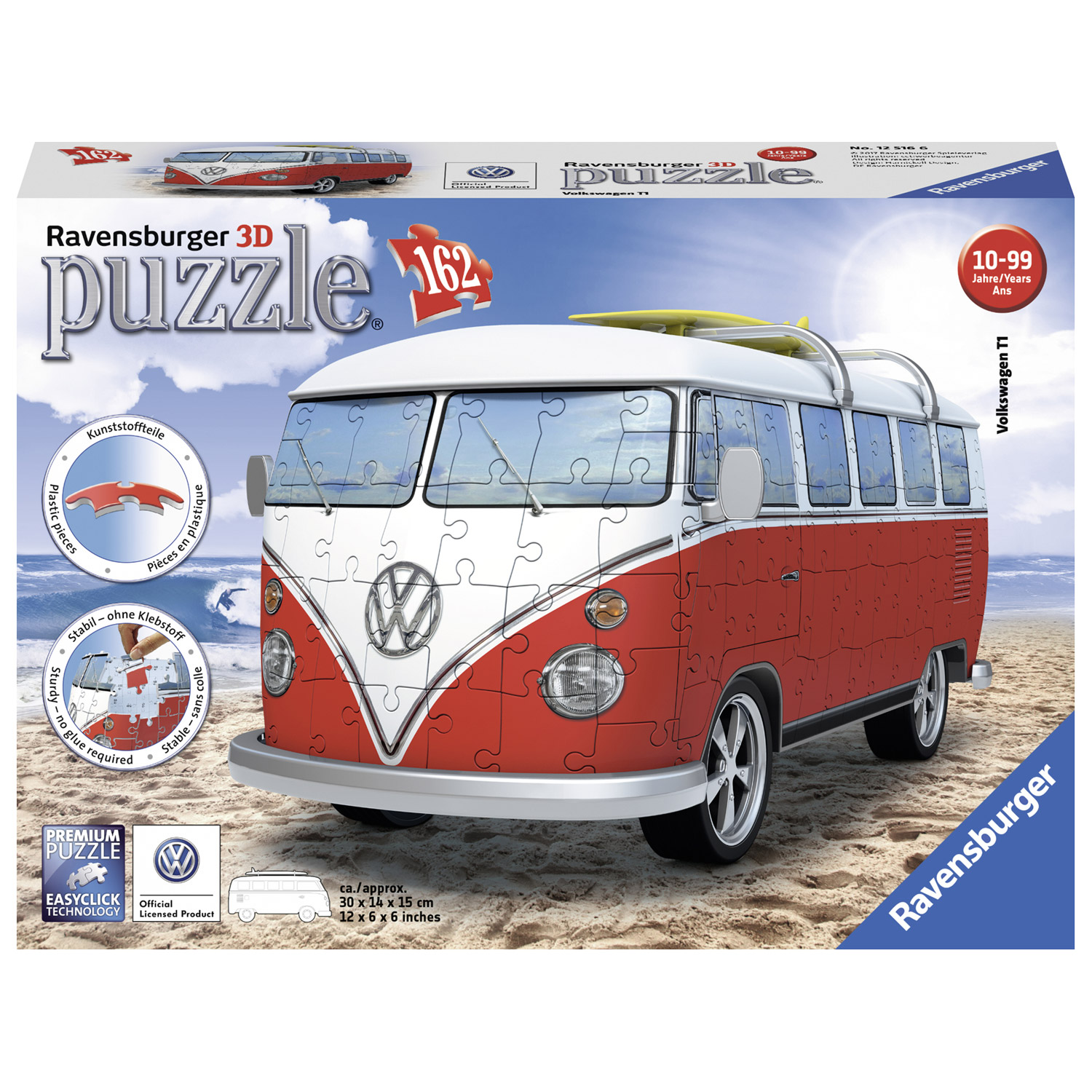 Puzzle 3D 162 pièces : Volkswagen Combi T1 - Ravensburger - Rue des Puzzles