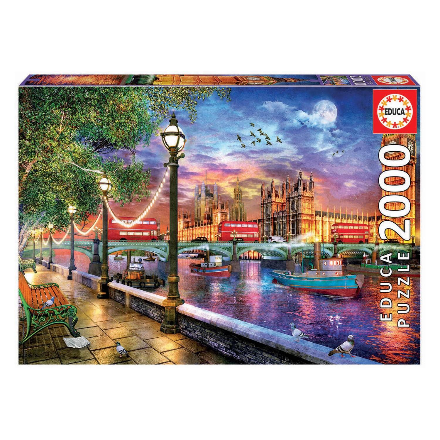Puzzle 2000 pièces : Londres au coucher du soleil - Educa - Rue