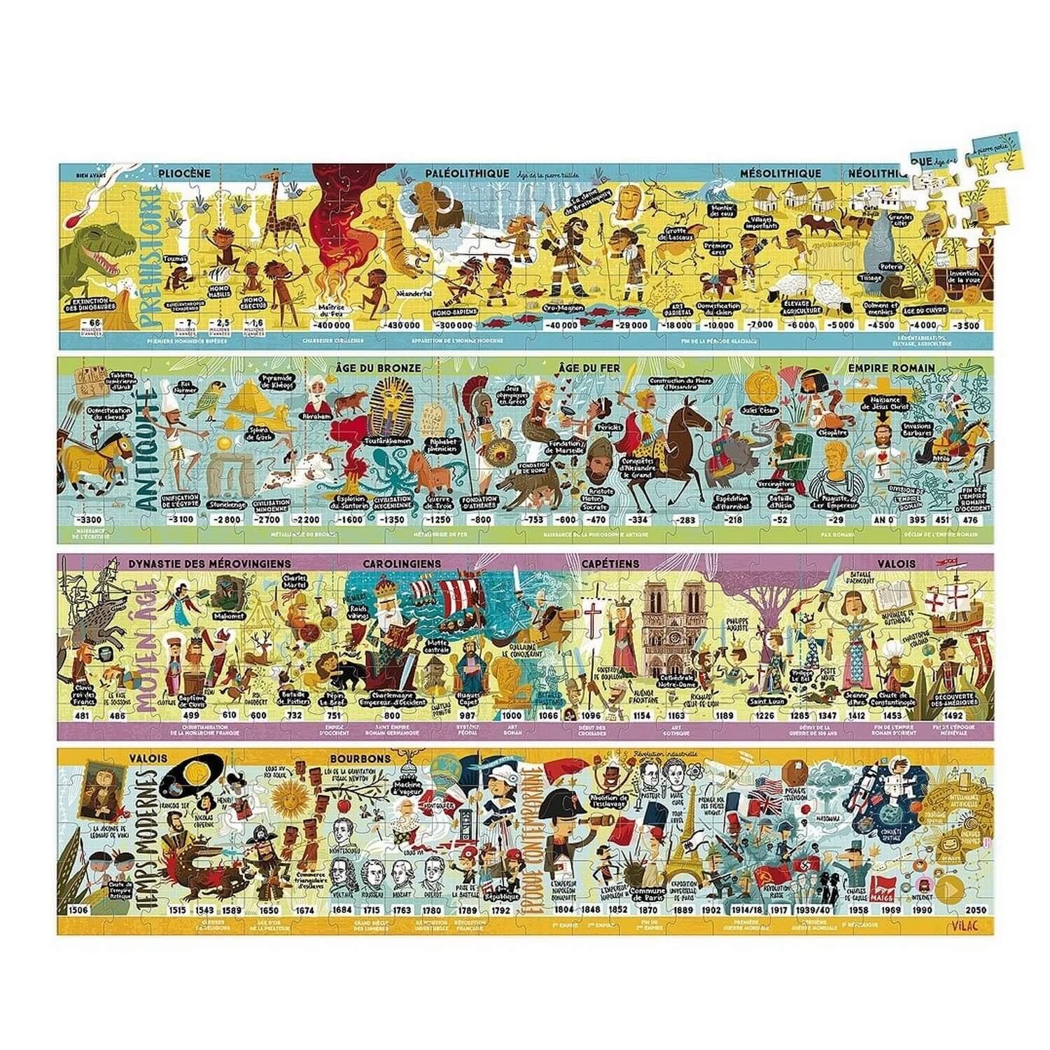 puzzles 4 x 100 piã¨ces : grande frise historique