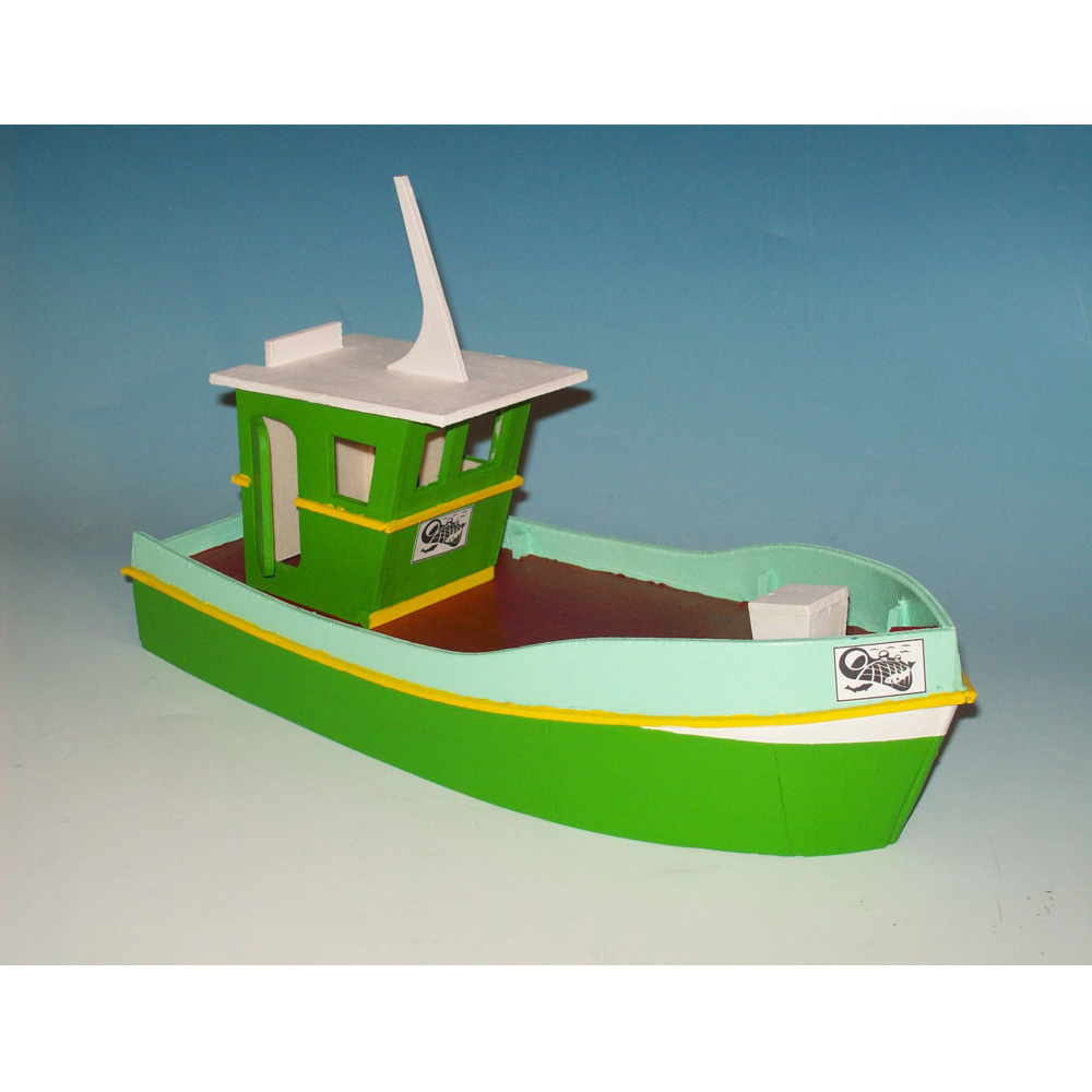 Maquette bateau en bois : Bateau de pêche
