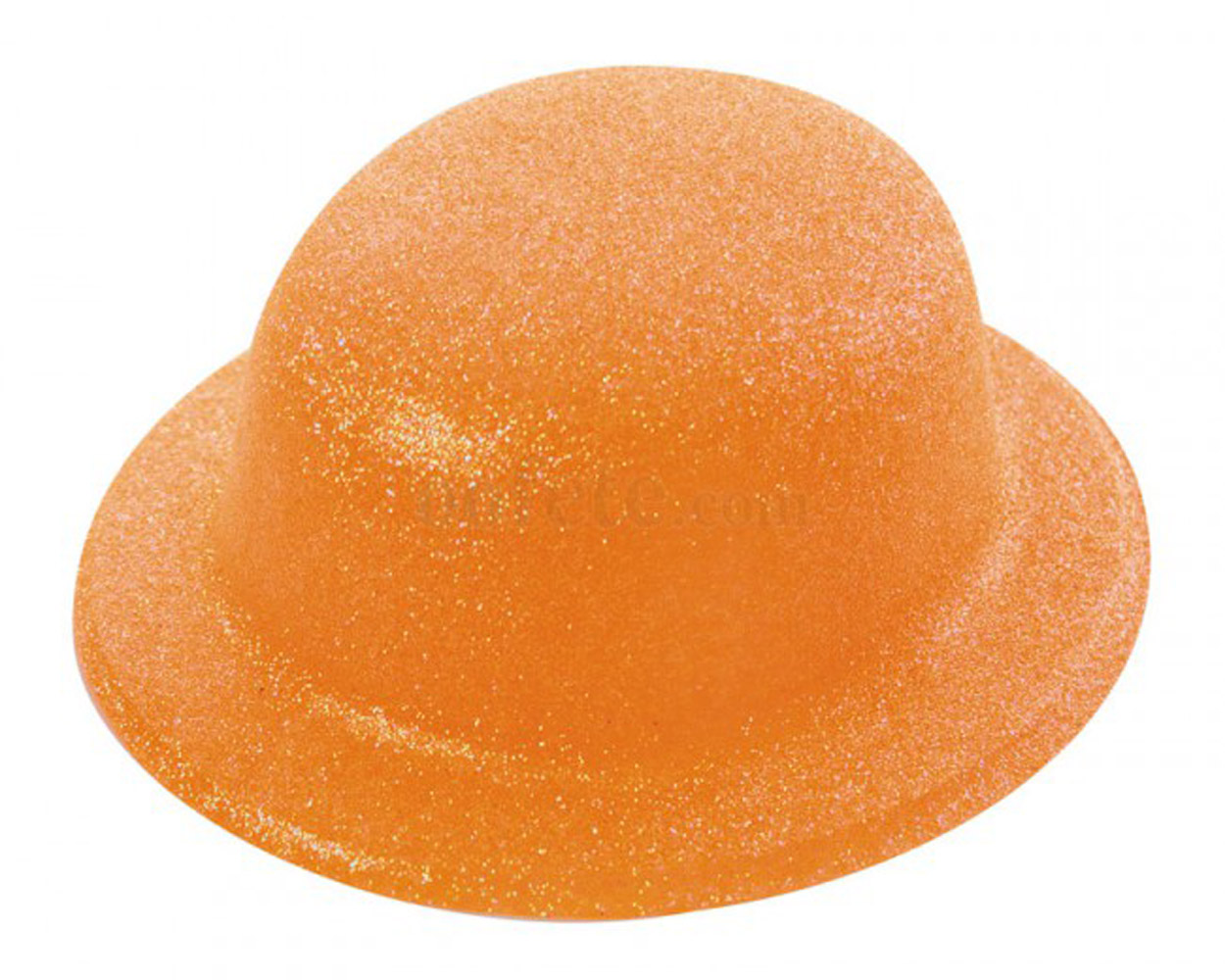 Chapeau melon orange fluo pailletté pour soirée année 80, disco, fêtes