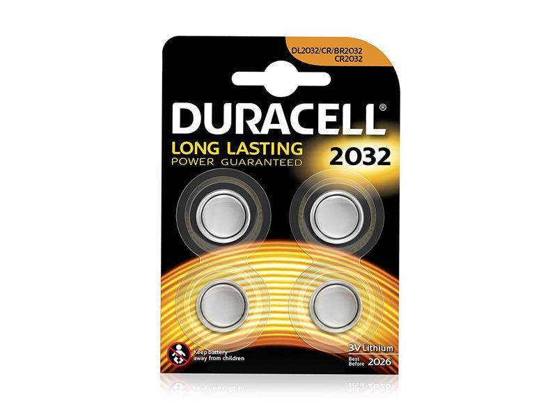 Pack de 4 piles Duracell Lithium CR2032