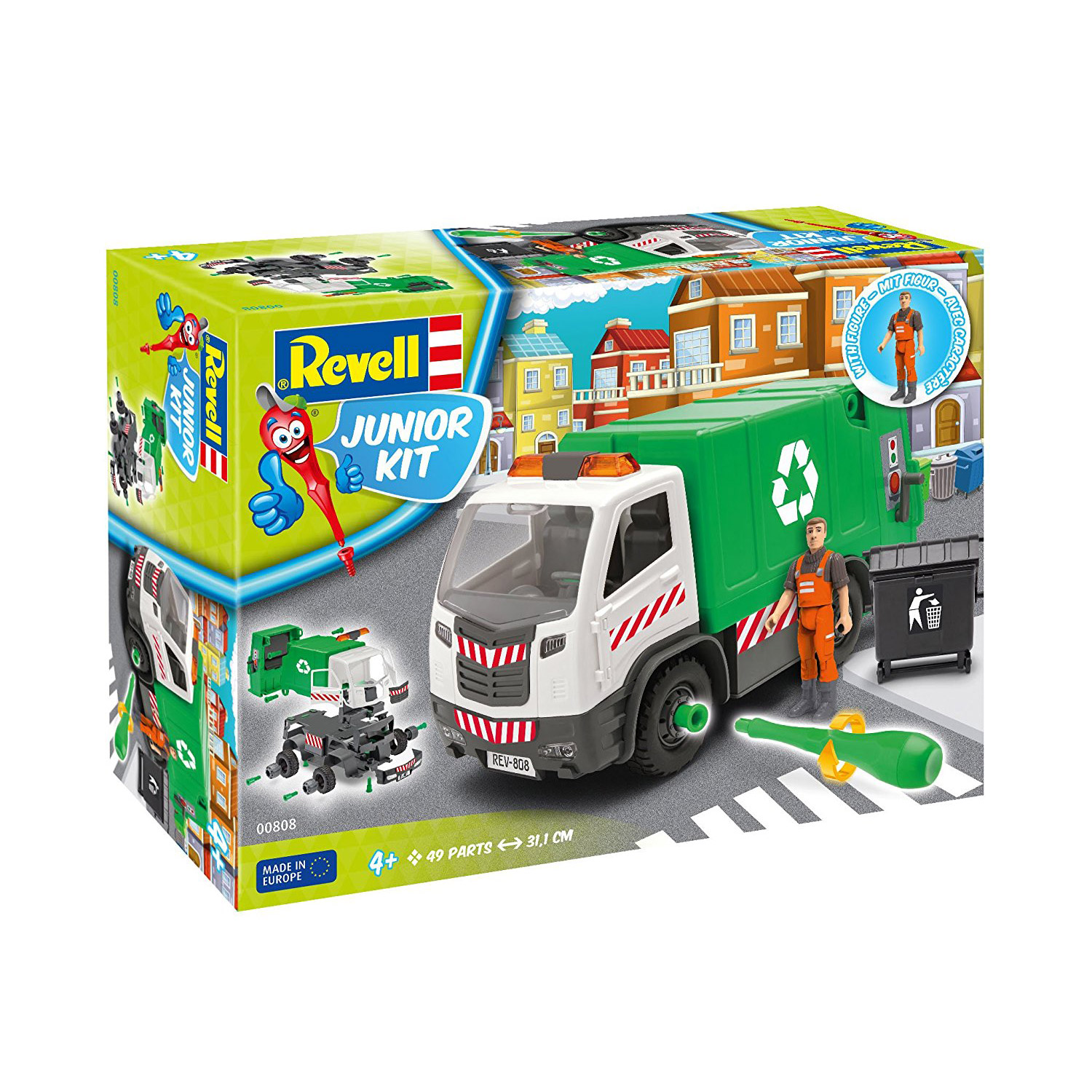 Müllwagen LKW Spielzeug Modell Spielzeug Bausatz Zubehör Spielzeug Kinder Grün 