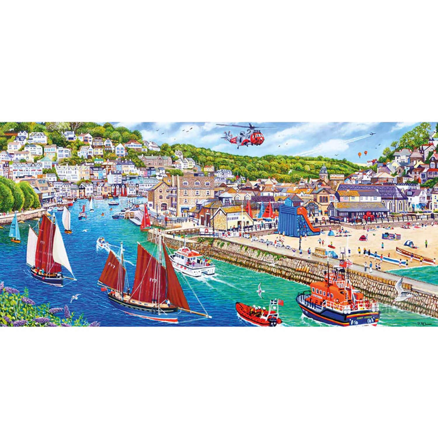 Puzzle 636 pièces panoramique : Port de Looe