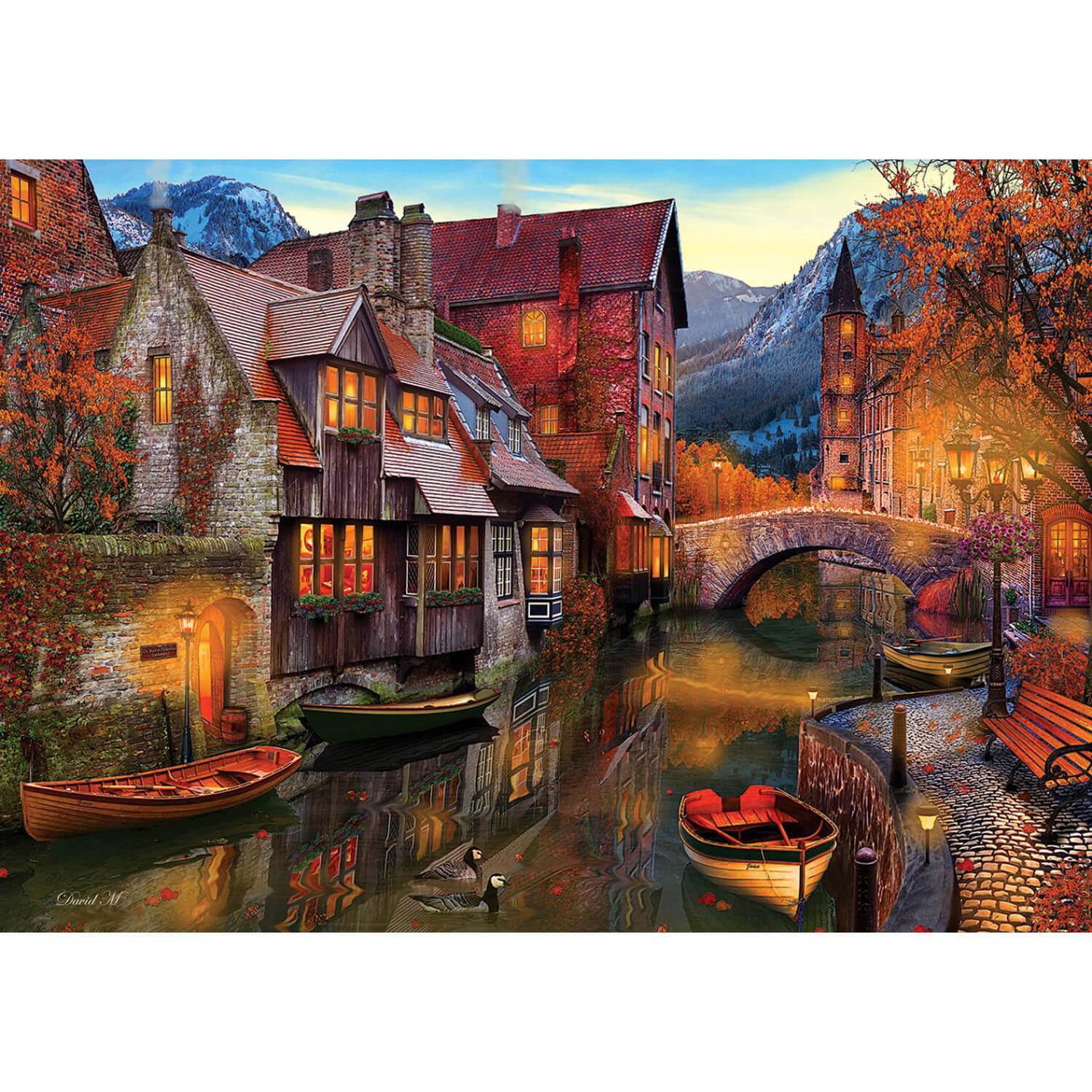 Puzzle 2000 pièces : Maisons au bord du Canal - Jeux et jouets Art