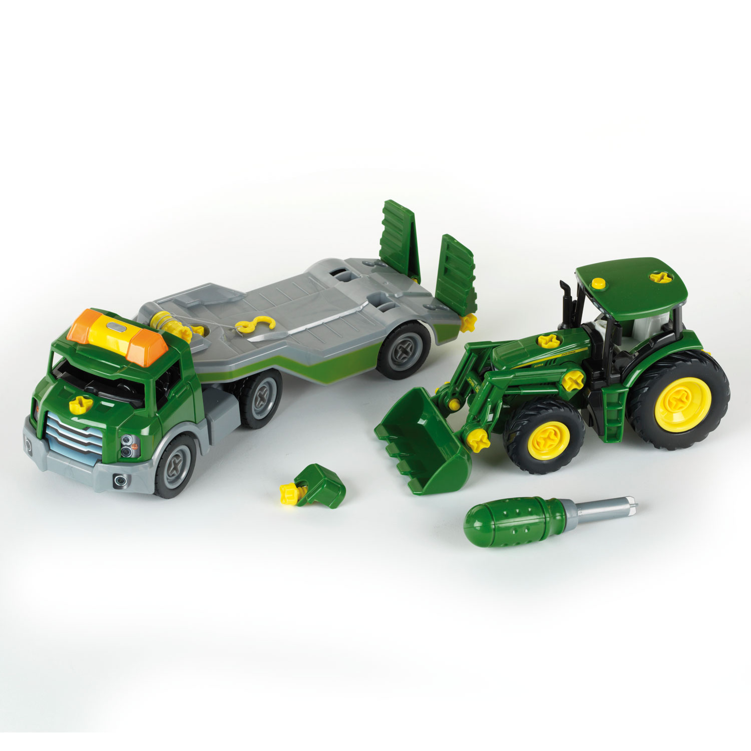 Camion avec tracteur John Deere en jouet pour enfant - tracteur jeu