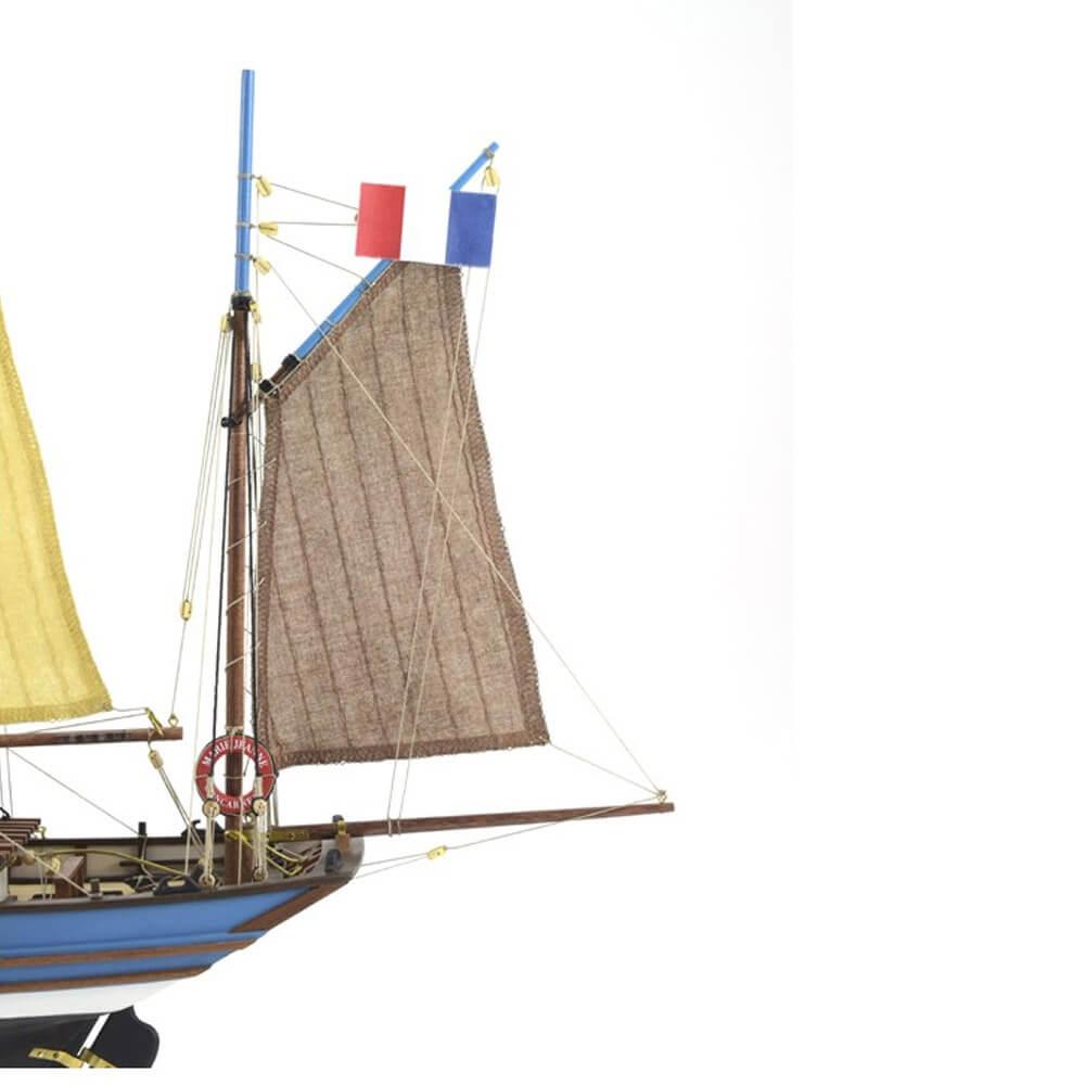 Maquette De Bateau En Bois Flottant - Canoë Miniature 25x5 Cm, Décoration Bureau, étagère, Aquarium, Piscine