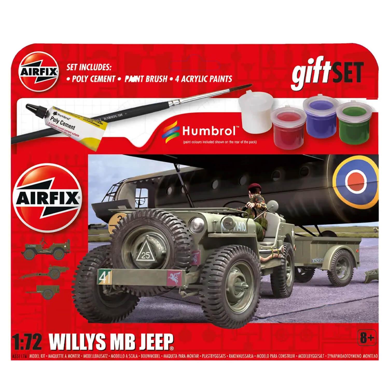 maquette vã©hicule militaire : gift set : willys mb jeep