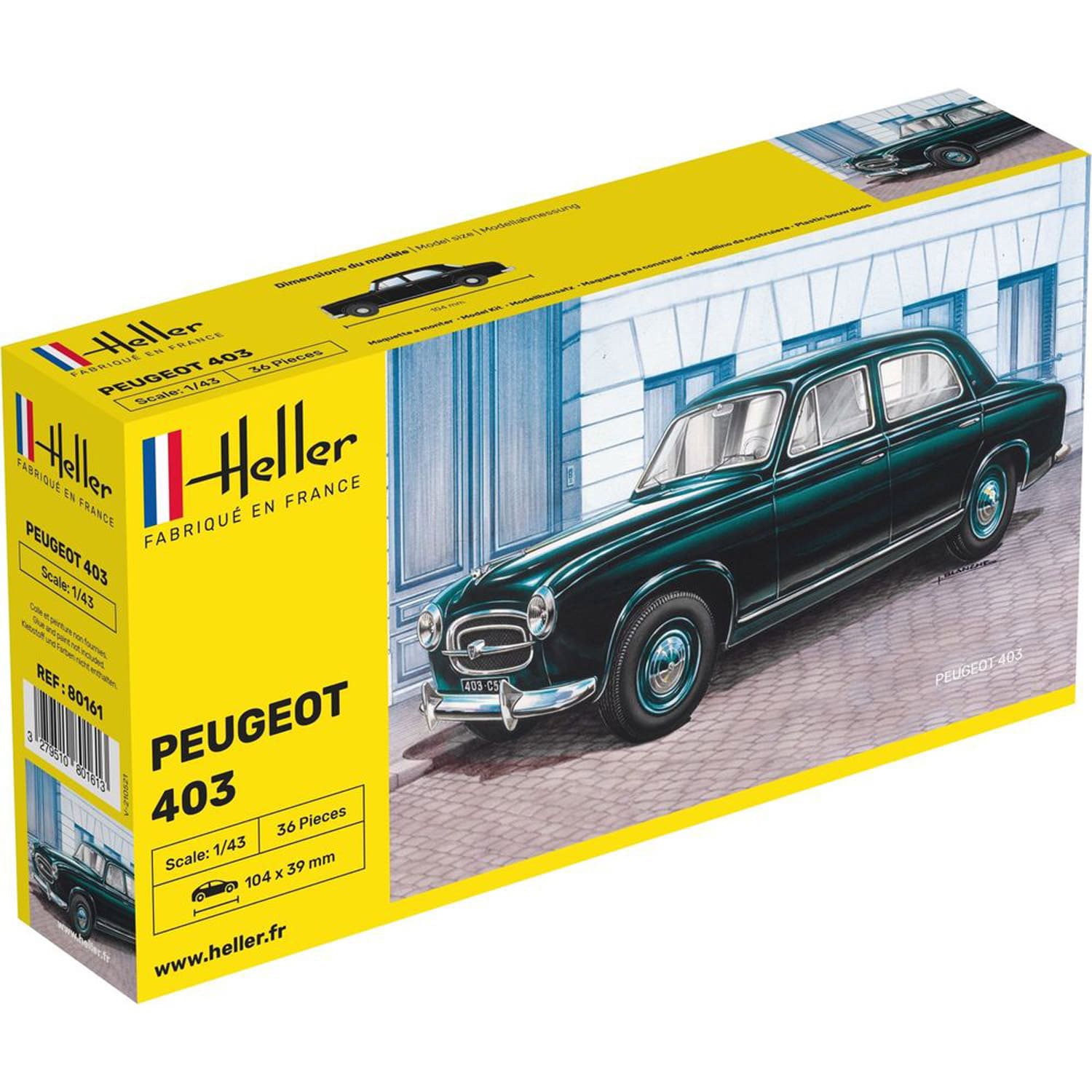 Maquette voiture : Peugeot 403 - Jeux et jouets Heller - Avenue des Jeux
