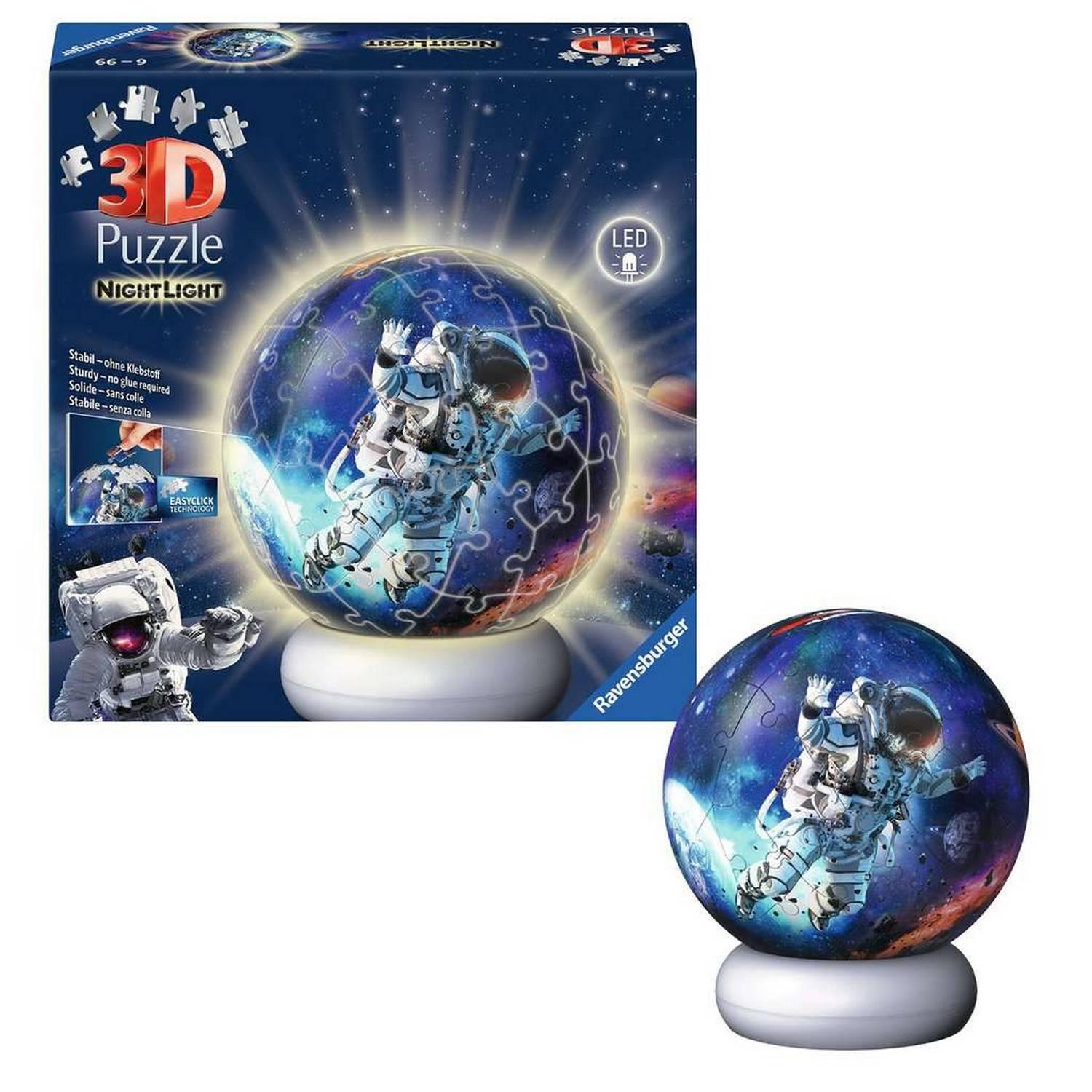 Puzzle 3D Ball 72 pièces illuminé : Les astronautes Ravensburger France
