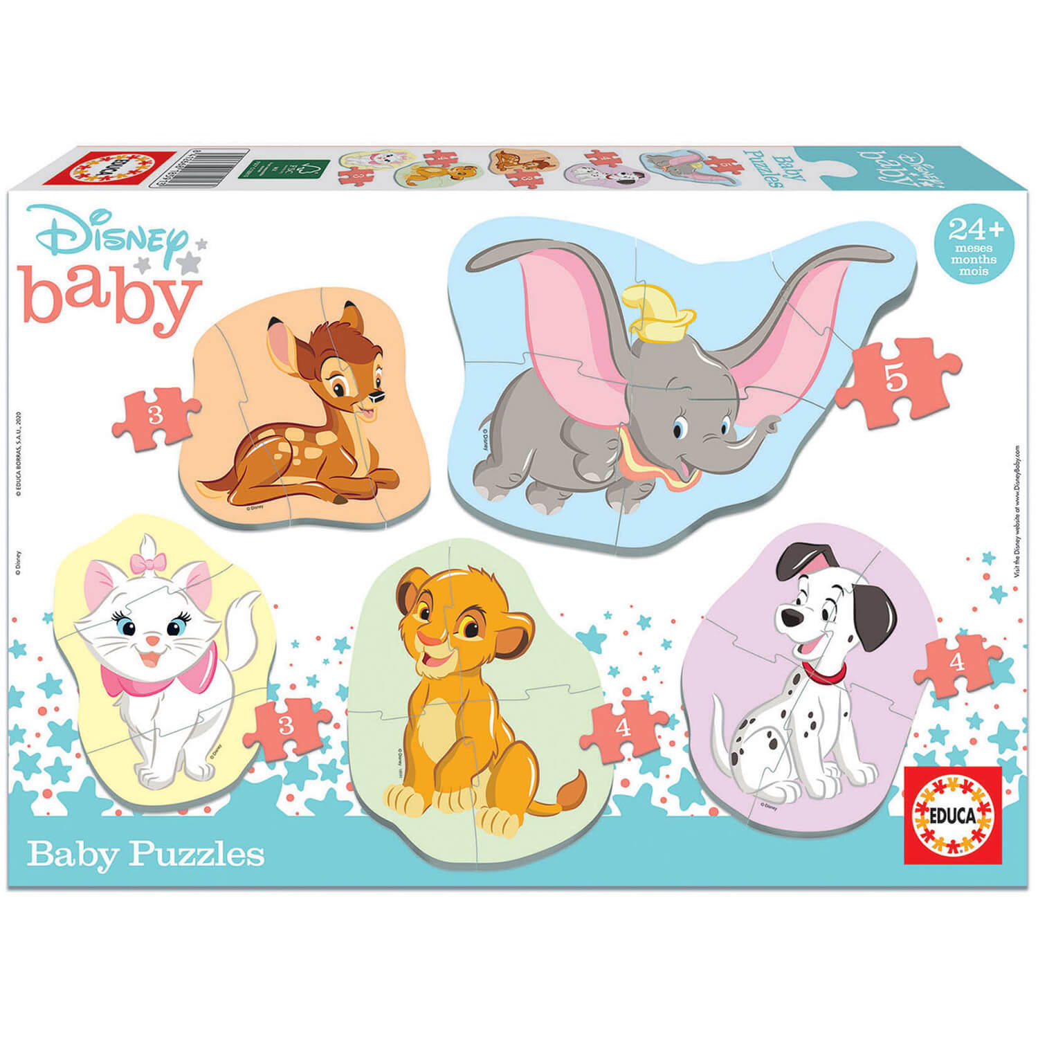 Baby puzzle : 5 puzzles de 3 à 5 pièces : Disney baby - Educa - Rue des  Puzzles