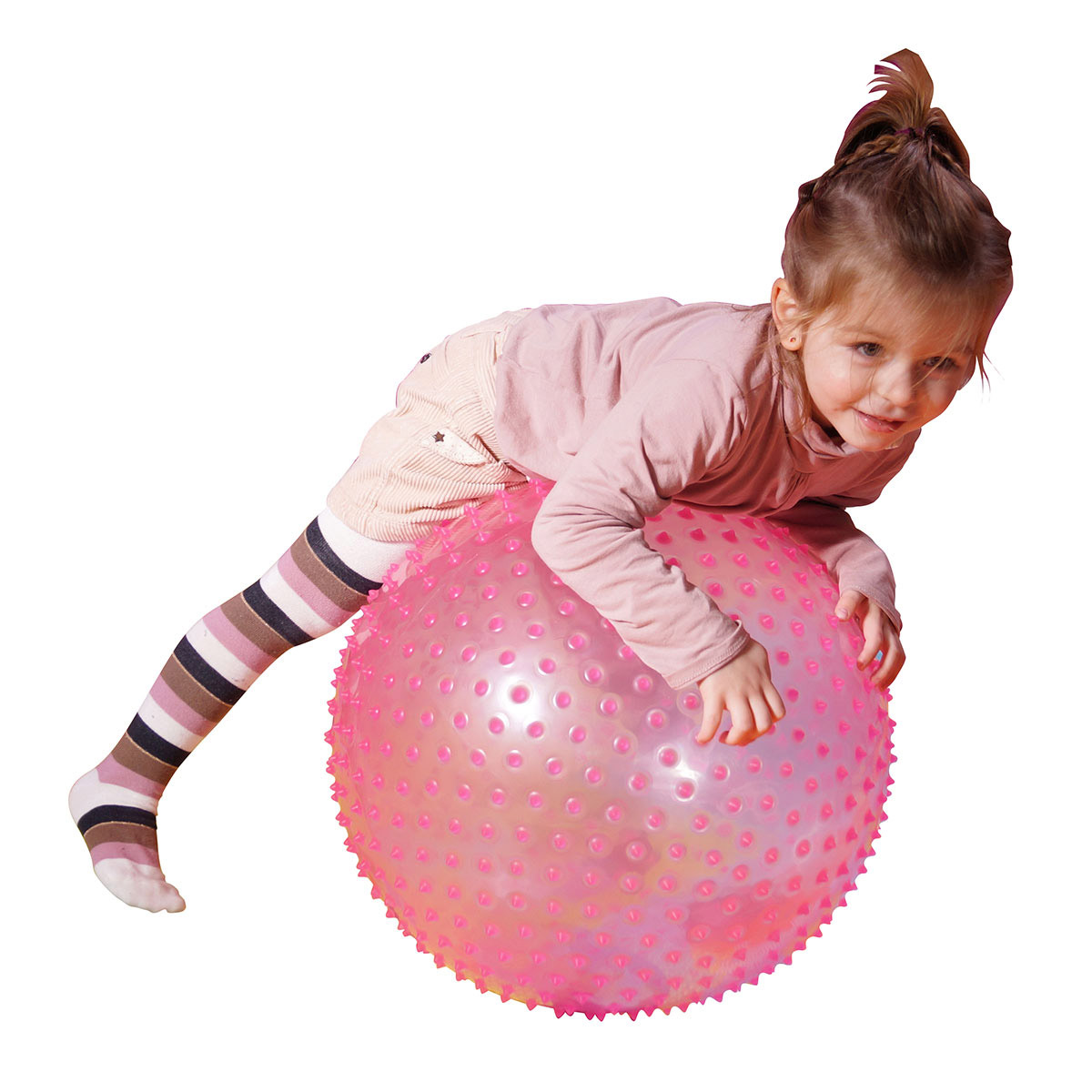 Ballon de motricité XXL - LUDI - Jaune - Pour enfant de 2 ans et