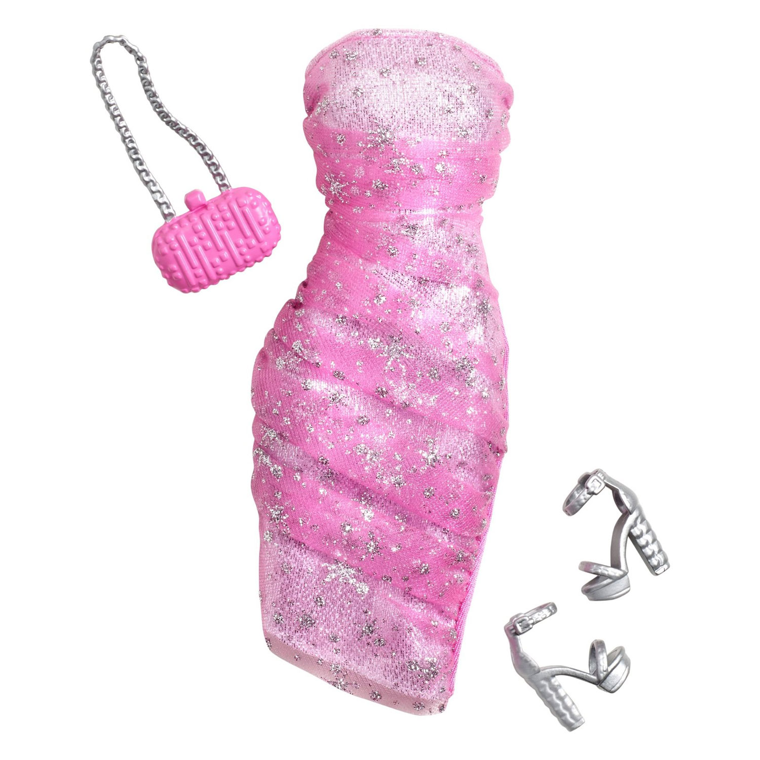 Robe Bustier En Satin Dentelle Brodé Pour Poupée Barbie Mattel Des Années 90 - Modèle N°525 - Occasion