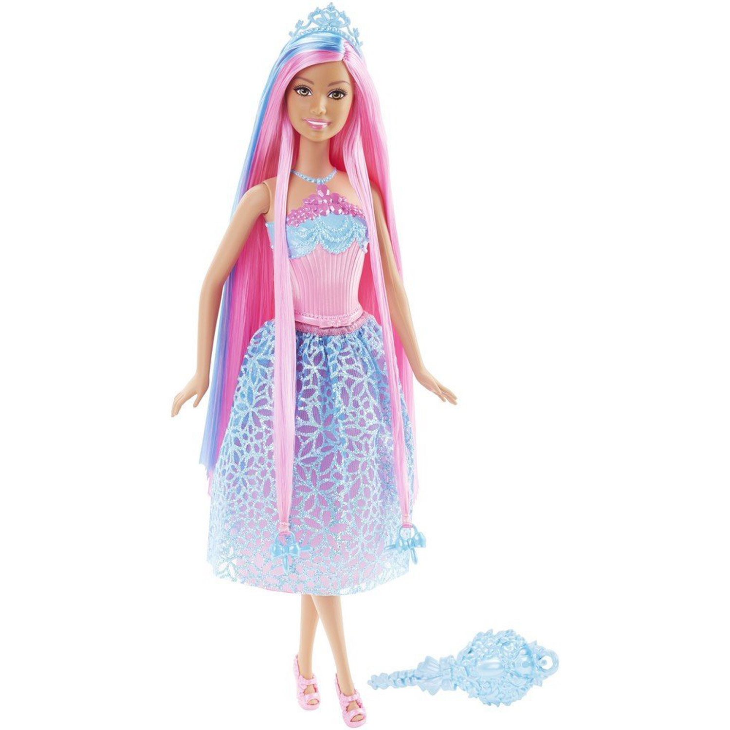 Poupée Barbie : Princesse chevelure magique : Rose et bleue - Jeux