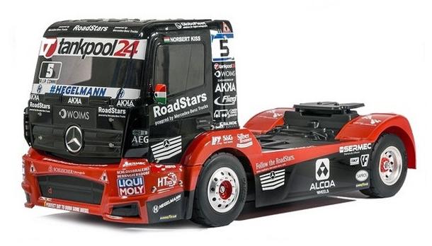 Combo Tamiya TT-01E Camion Mercedes Actros MP4 TankPool24 KIT + batterie, chargeur, radio, servo