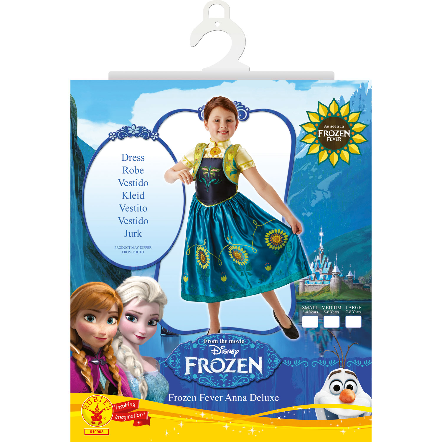 Déguisement La Reine des Neiges (Frozen) : Robe Elsa : 5/6 ans Rubie's en  multicolore
