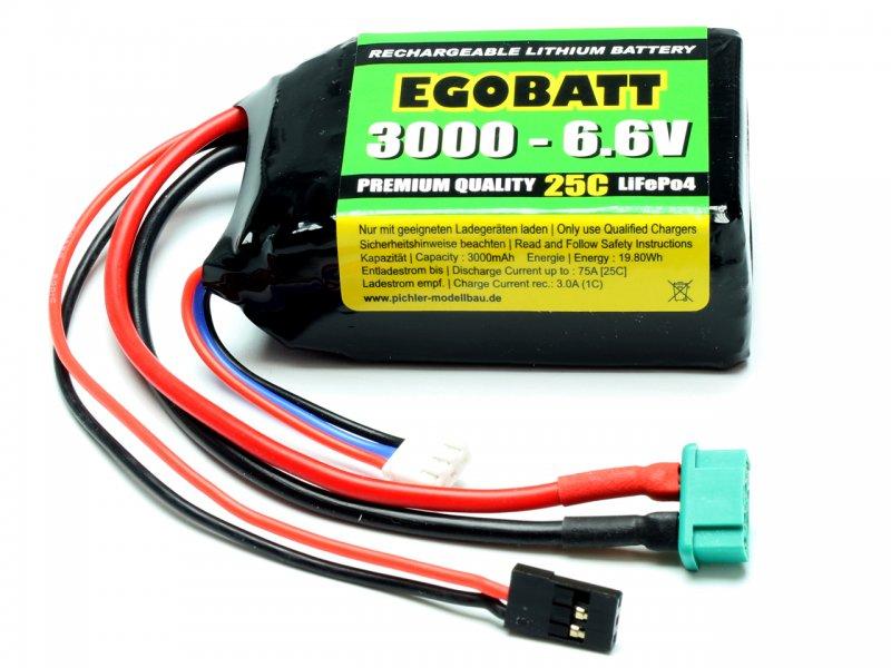 Accu LiFe EGOBATT 3000mAh - 6.6v (25C) - JR/MPX