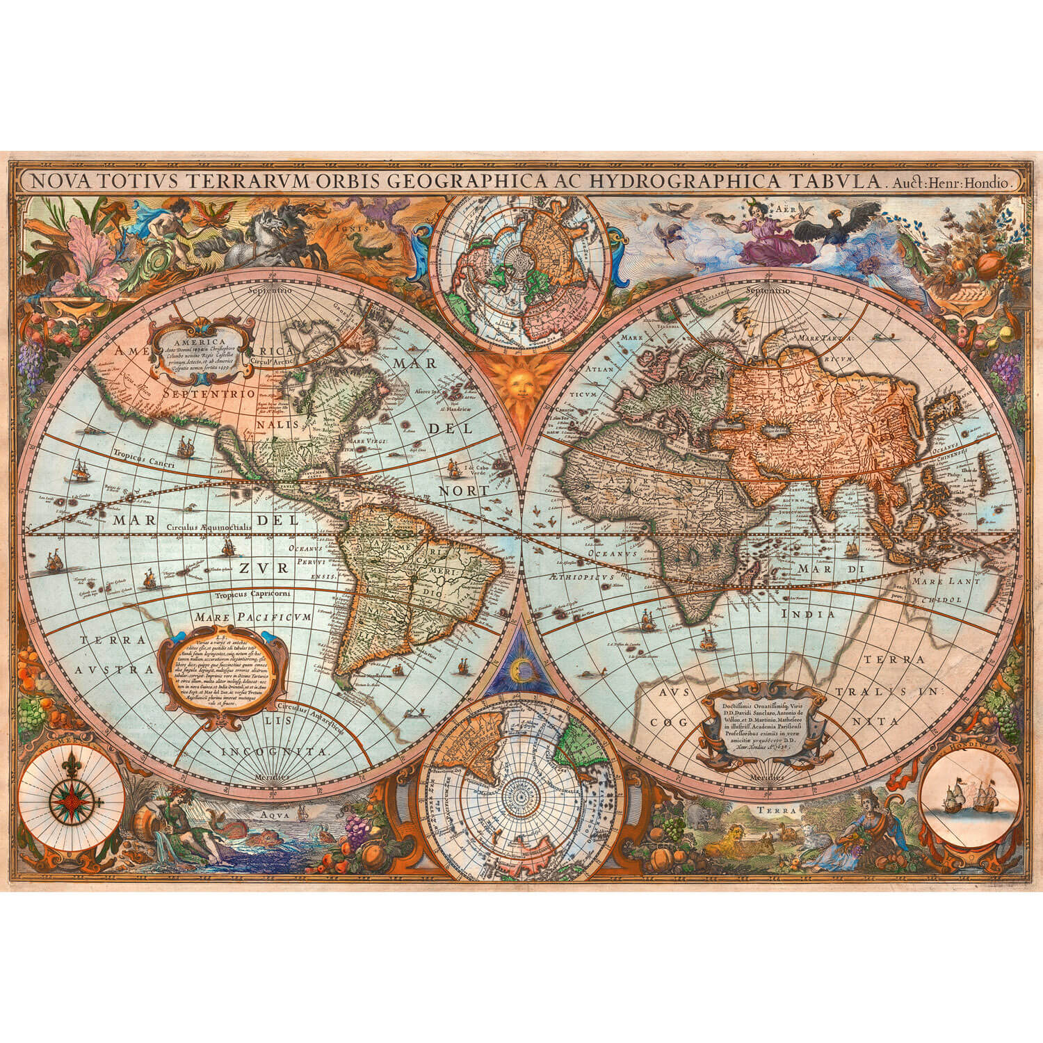 Puzzle 3000 pièces : Mappemonde antique