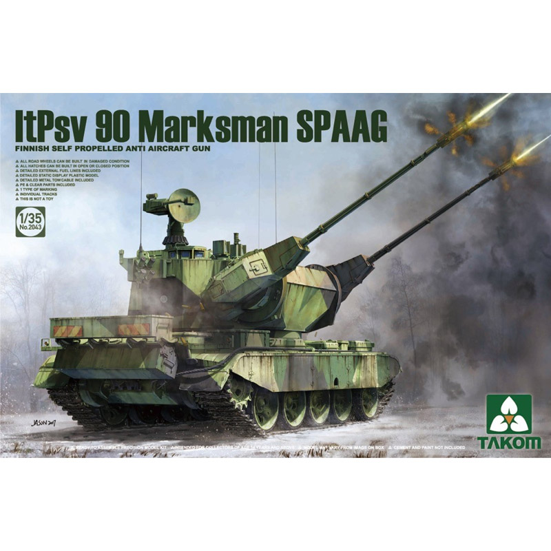 Maquette véhicule militaire : Canon anti-aérien automoteur ItPsv 90 Marksman SPAAG