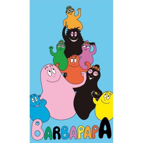 Drap de plage 70 x 120 Barbapapa Pyramide bleu Jeux et jouets MT Créations Avenue des Jeux