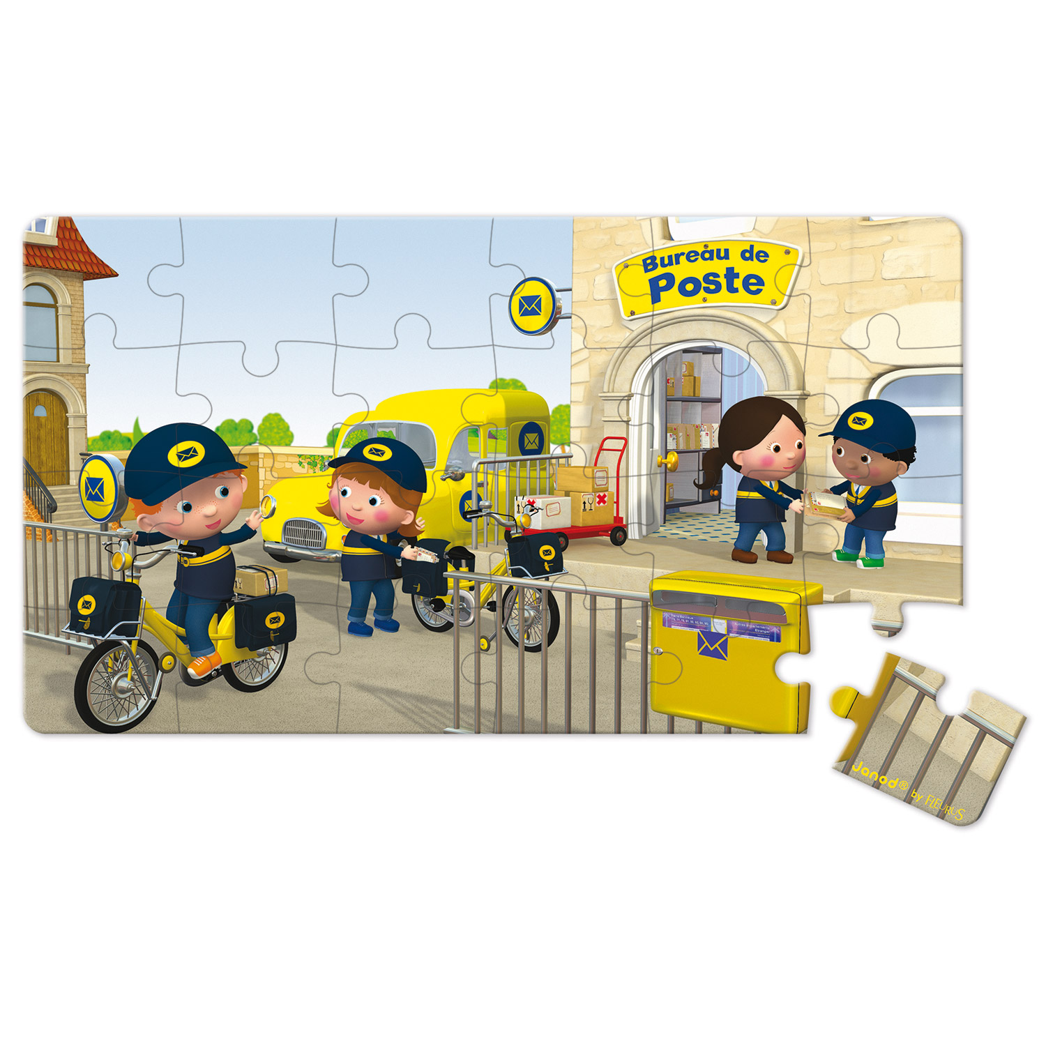 Puzzle Janod bureau de poste 3 à 6 ans - Janod | Beebs
