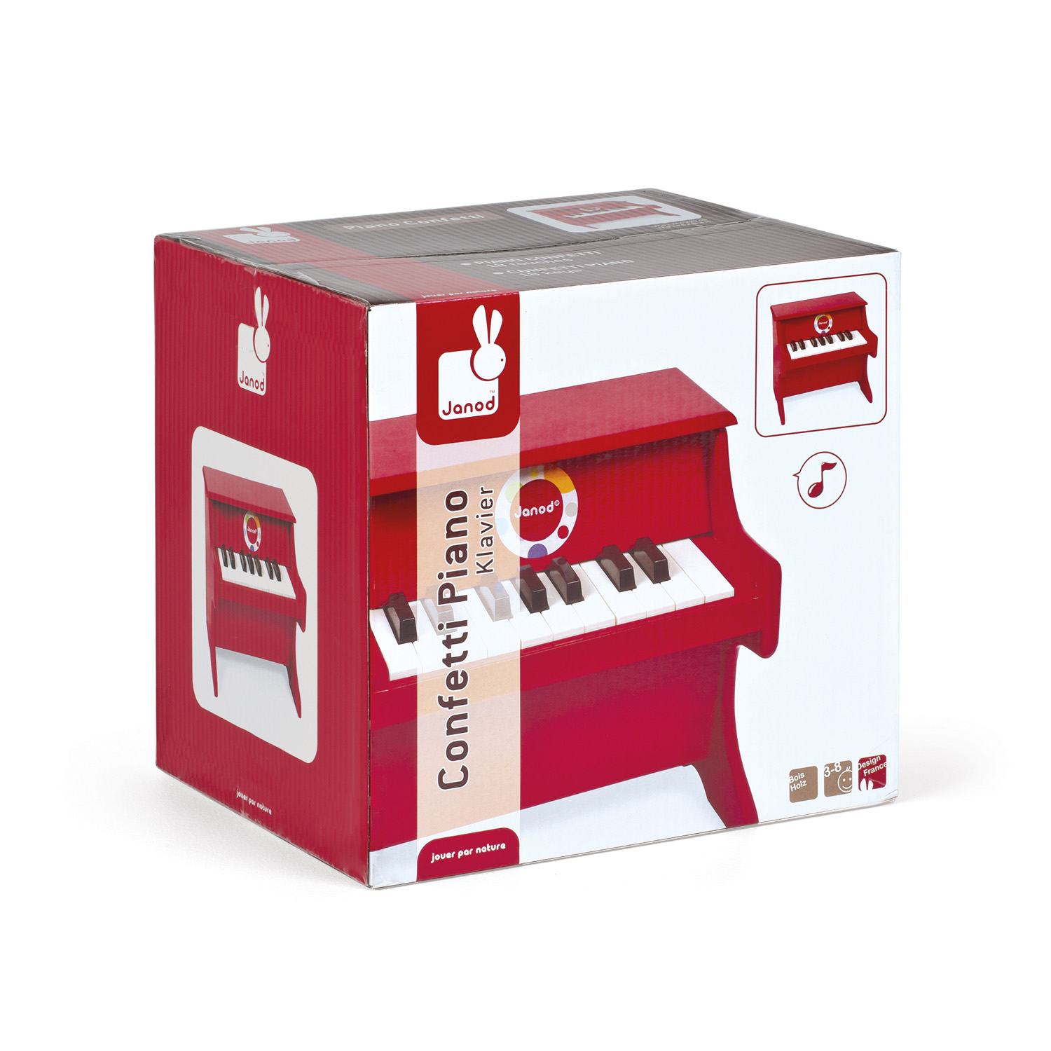 Janod - Mon Premier Piano Electronique en Bois Confetti