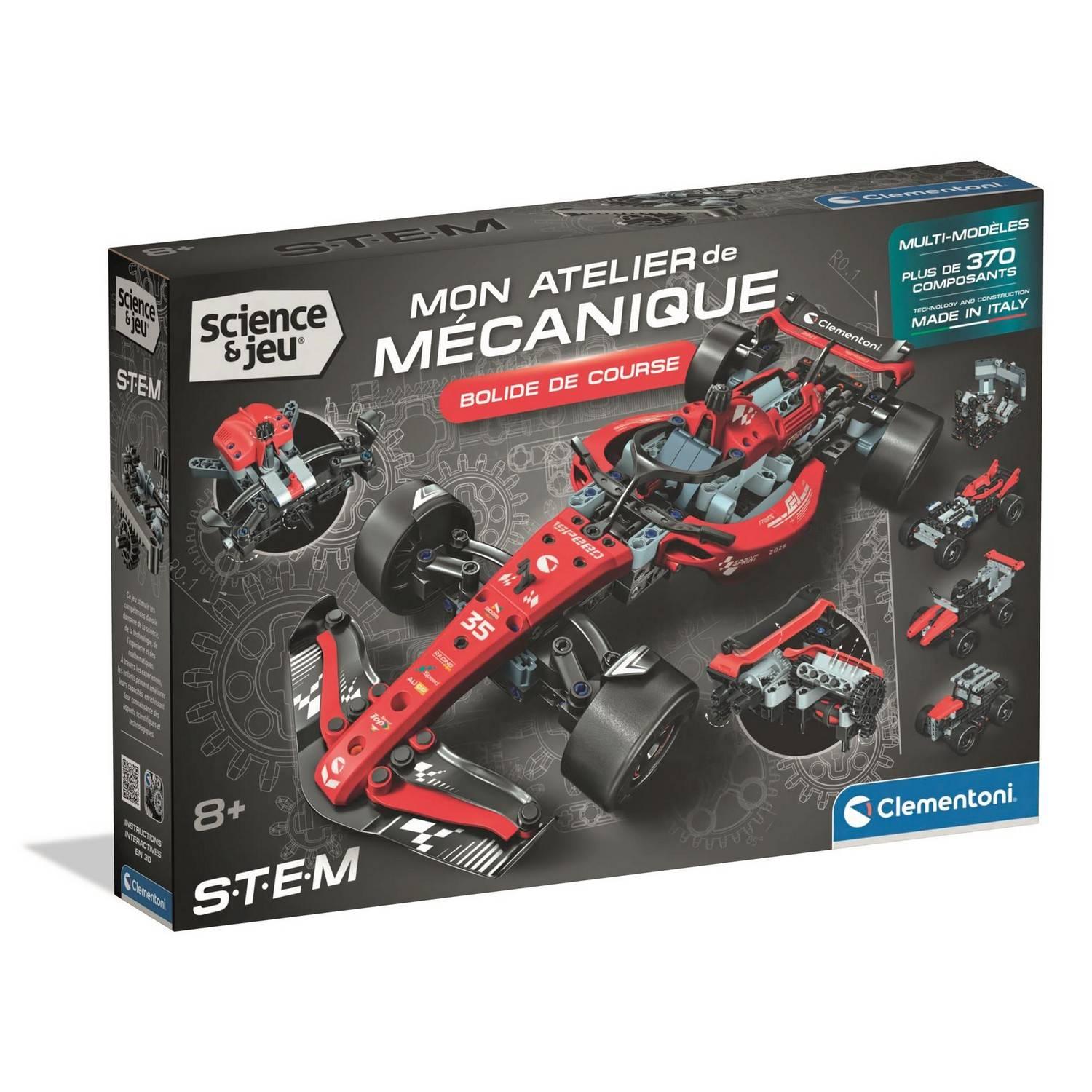Bolide de course CLEMENTONI Mon Atelier Mécanique Dès Fabriqué en Italie Coffret de construction enfant - vue 7