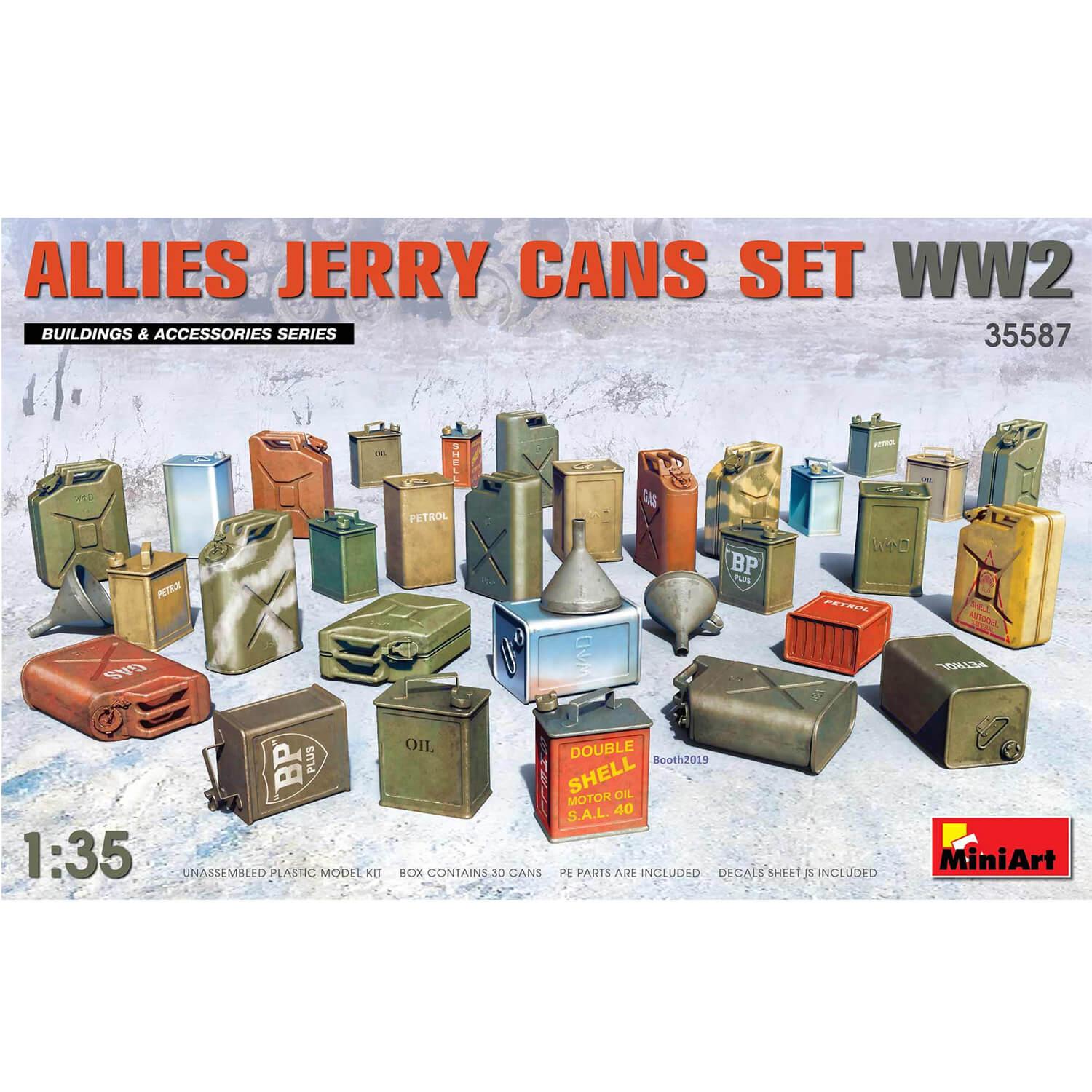 Accessoires de dioramas : Seconde Guerre Mondiale : Set de jerricanes