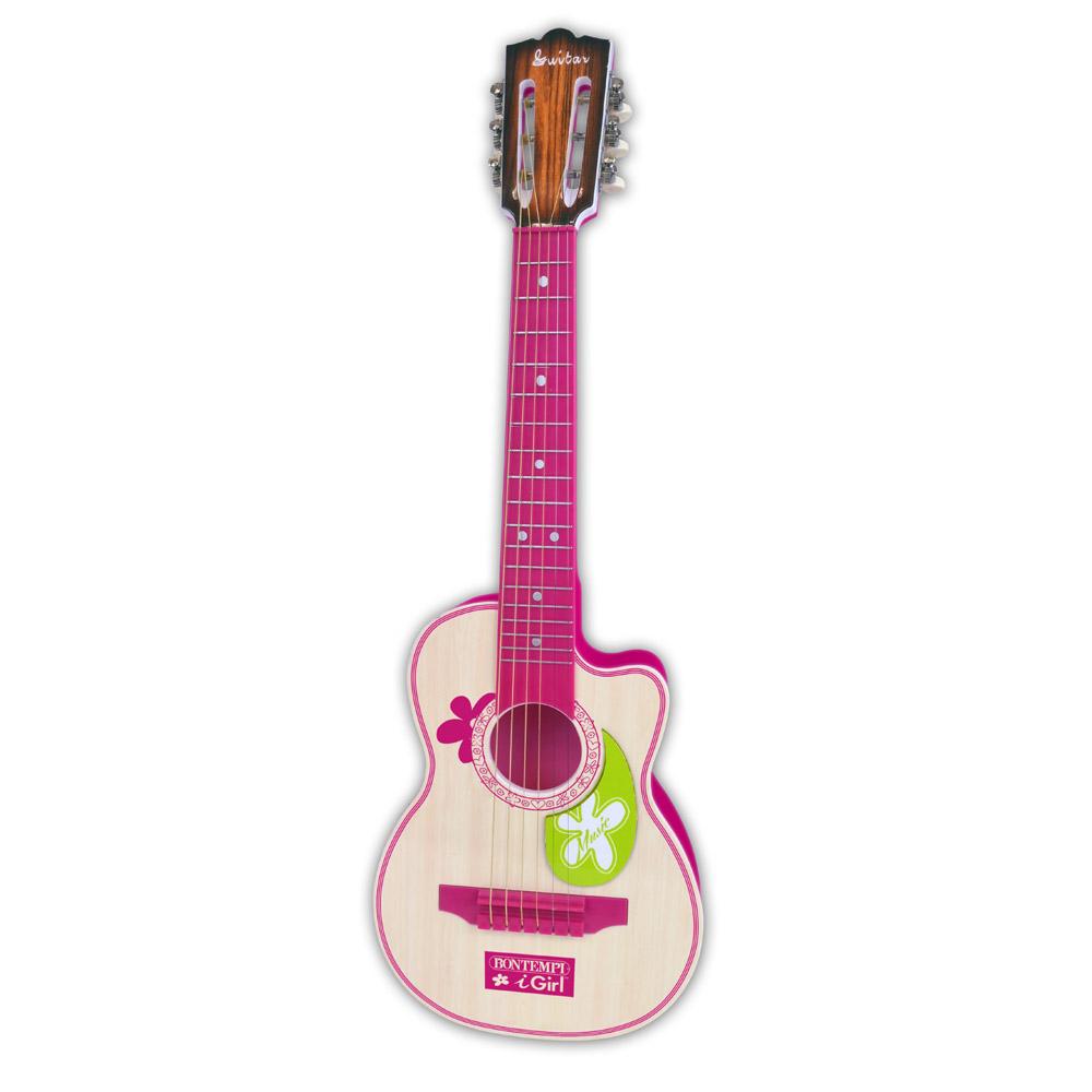 Guitare plastique rose 70 cm
