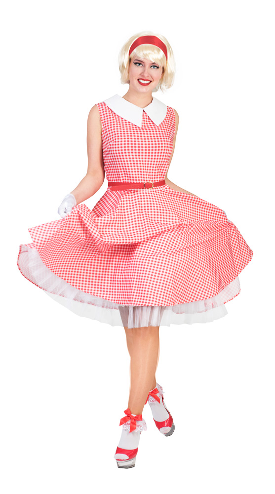 Costume barbie robe et chapeau vichy rose avec bijoux - deguisement  halloween fille