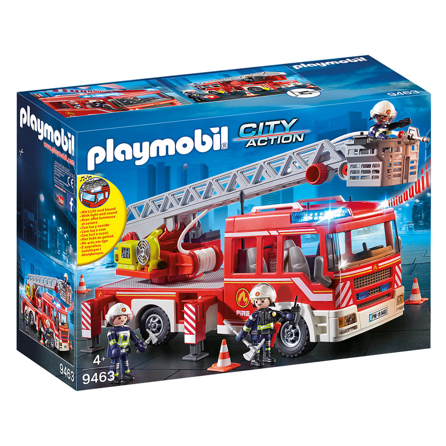 Camion pompier Janod - Camion et voiture de police jouet