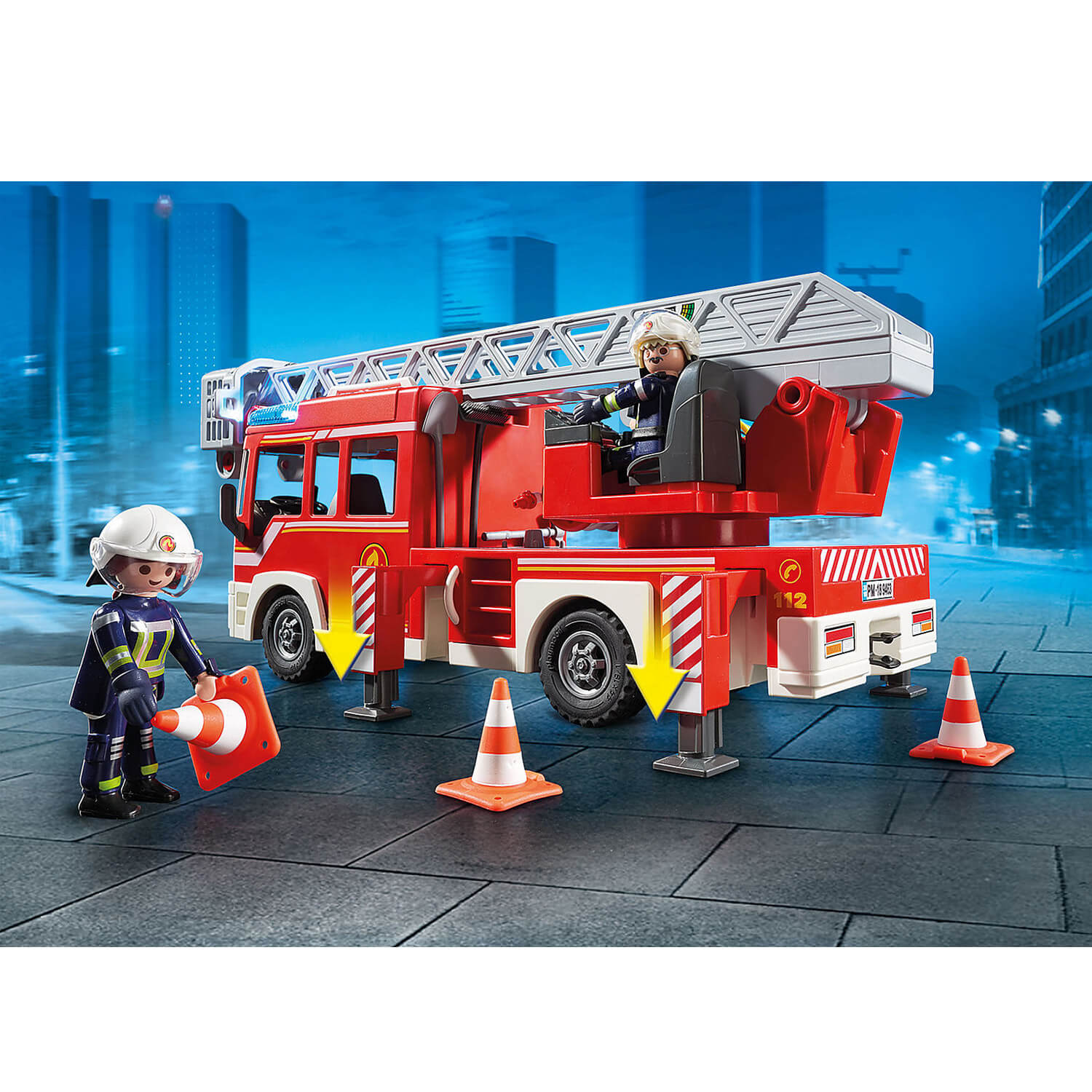 PLAYMOBIL City Action Camion de Pompier avec Échelle Pivotante et