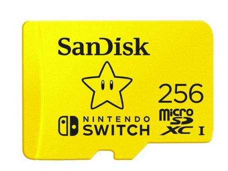 256 GB MicroSDXC SANDISK for Nintendo Switch R100/W90 - SDSQXAO-256G-GNCZN