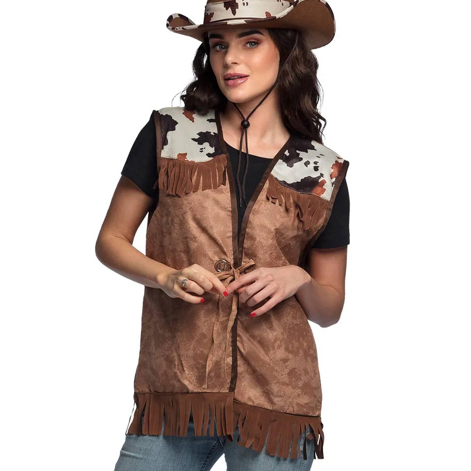 Gilet Western Brun - Femme