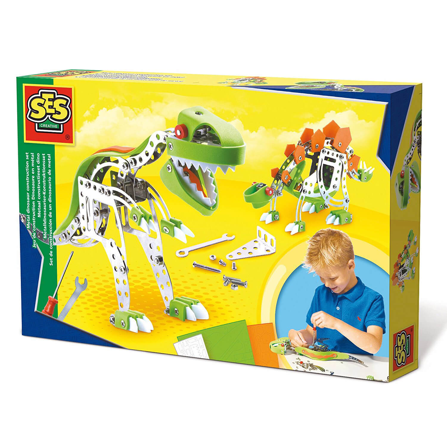 Jeu de construction : Dinosaure en métal - Jeux et jouets SES