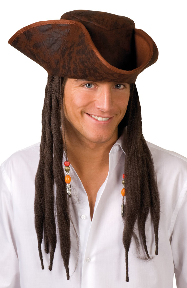 Chapeau Pirate Dirty Joe avec cheveux