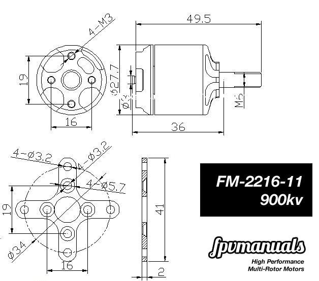 Moteur FM2216 900KV - Lumenier