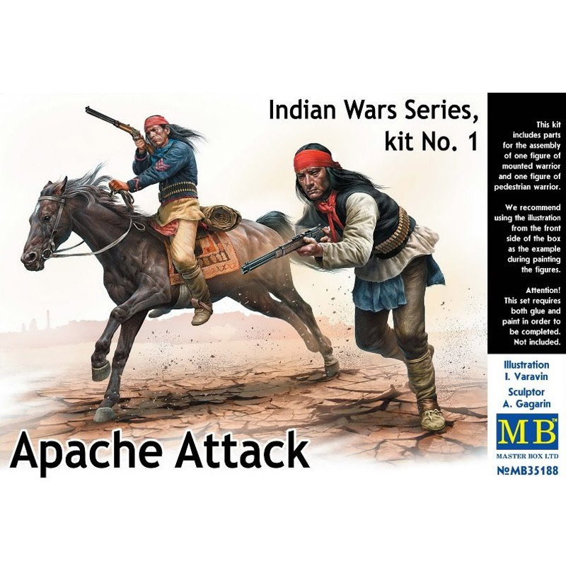 figurines indiens : indian wars series kit nâ°1 : attaque apache