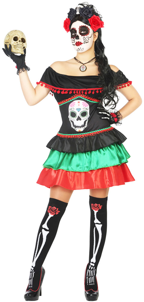 Costume - Robe Courte - Dia De Los Muertos