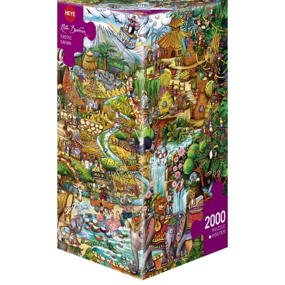 Puzzle 2000 pièces HEYE - Rita Berman - Exotic Safari - Animaux Adulte  Intérieur - Cdiscount Jeux - Jouets