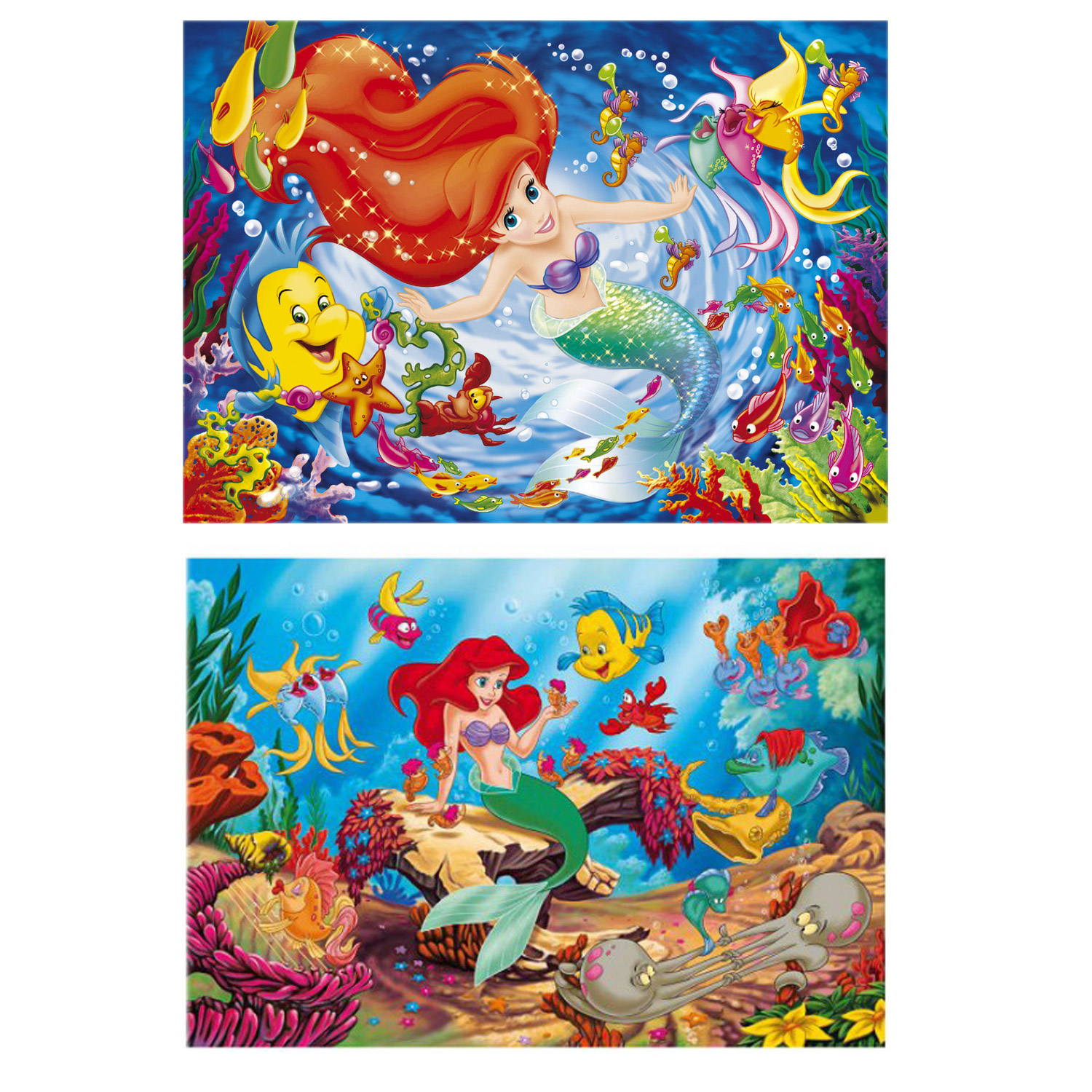 Puzzle 2 x 20 pièces - Princesses Disney : Ariel la petite sirène ...
