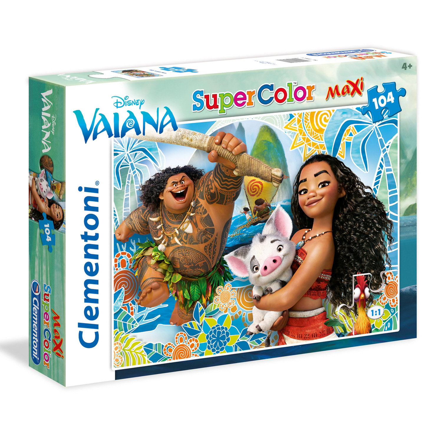 Puzzle 104 pièces Super Color Maxi : Vaiana - Clementoni - Rue des Puzzles