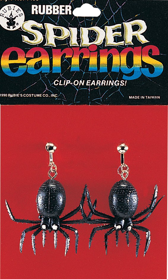 6 Paires De Boucles D'oreilles Halloween - Araignée, Citrouille, Chauve-souris - Noir Mat Ou Blanc - Accessoire Déguisement