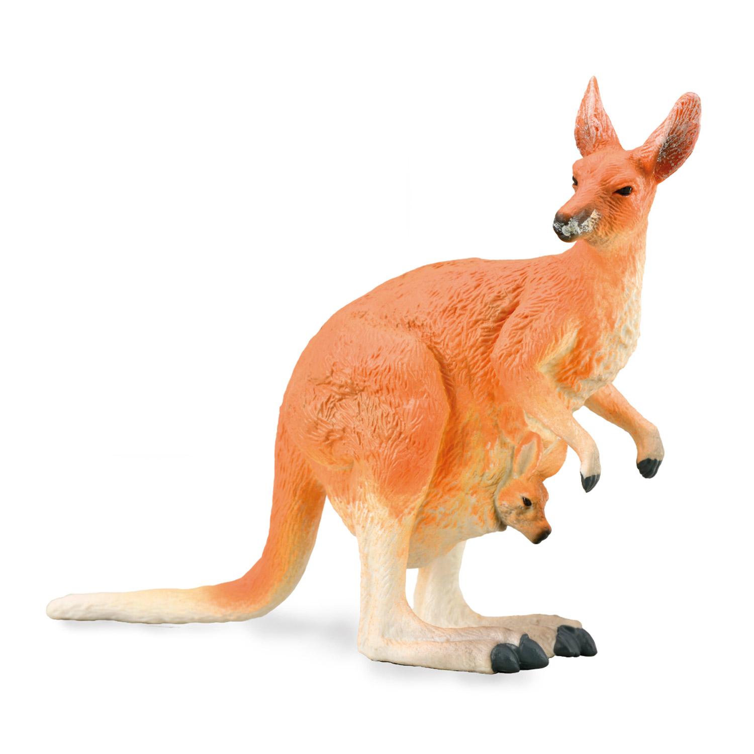 figurineâ animaux sauvages (l): kangourou rouge - femme avec joey