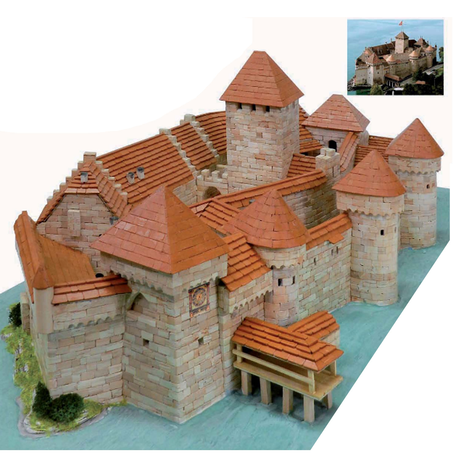 maquette en cã©ramique : chã¢teau de chillon, veytaux, suisse