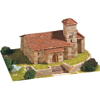 maquette en cã©ramique : eglise de santa cecilia, aguilar de campoo, espagne