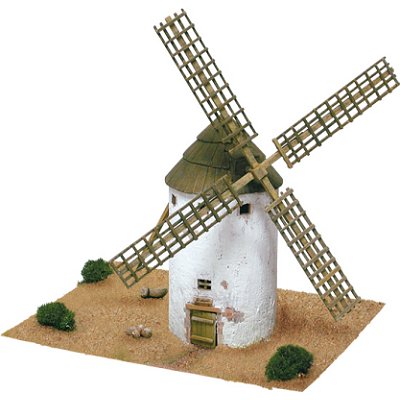 maquette en cã©ramique : moulin de la mancha, castilla la mancha, espagne