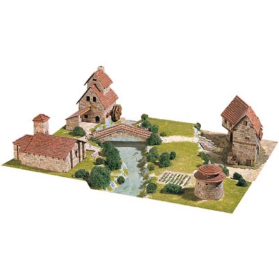 maquette en cã©ramique : diorama : ensemble rural